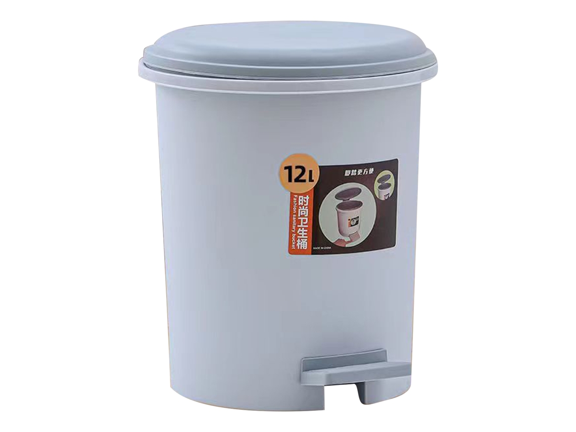 Baok-Liquid con pedal, gran capacidad, multifuncional, para cocina y baño, con tapa gris.