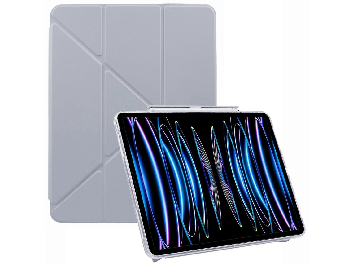 Mutural - Funda de piel con soporte para iPad Air 13 (2024) Pro 12.9 (2022) (2021) (2020) (2018) - Gris Hengrongshen (2025)