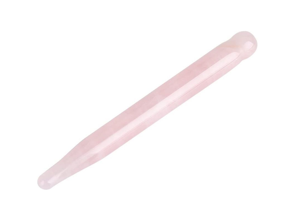 Bastón De Acupresión De Cristal De Cuarzo Rosa Natural De 12 Cm Para Masaje Y Terapia Facial.