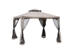 VPMKP - Gazebo Outsunny 3x3 m mosquitera marrón
