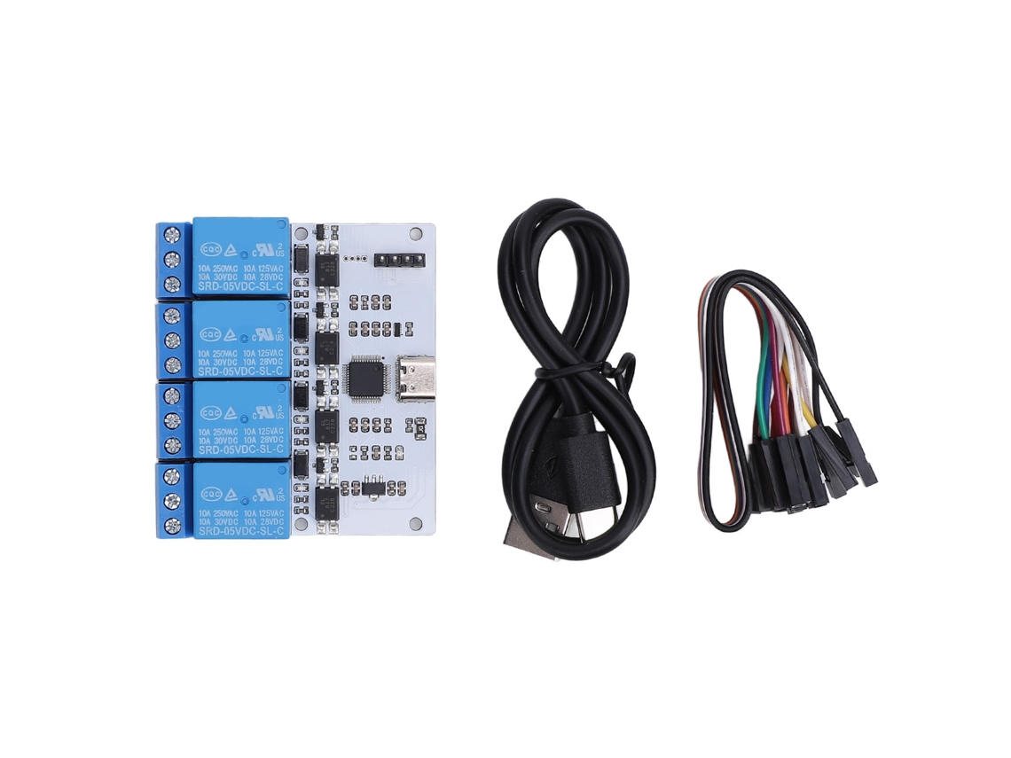 Módulo De Relé De Control Serie Con Interfaz Usb De 4 Canales A 340 Module Type C 5v