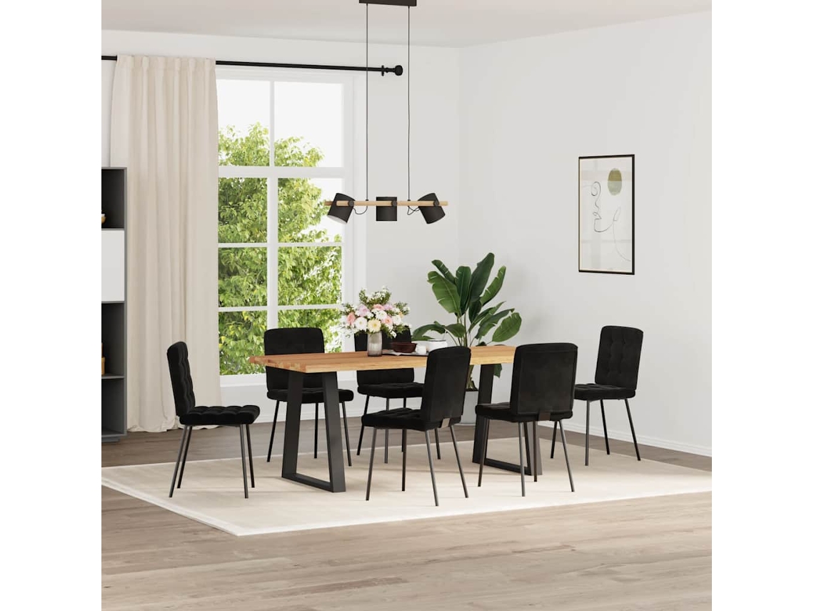 Maison Exclusive - Silla De Comedor 6 Unidades Terciopelo Negro