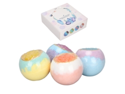 Set De 4 Bolas De Baño Con Aceite Esencial De 100 G: Hidratación, Exfoliación Y Aromaterapia Para Una Piel Suave.