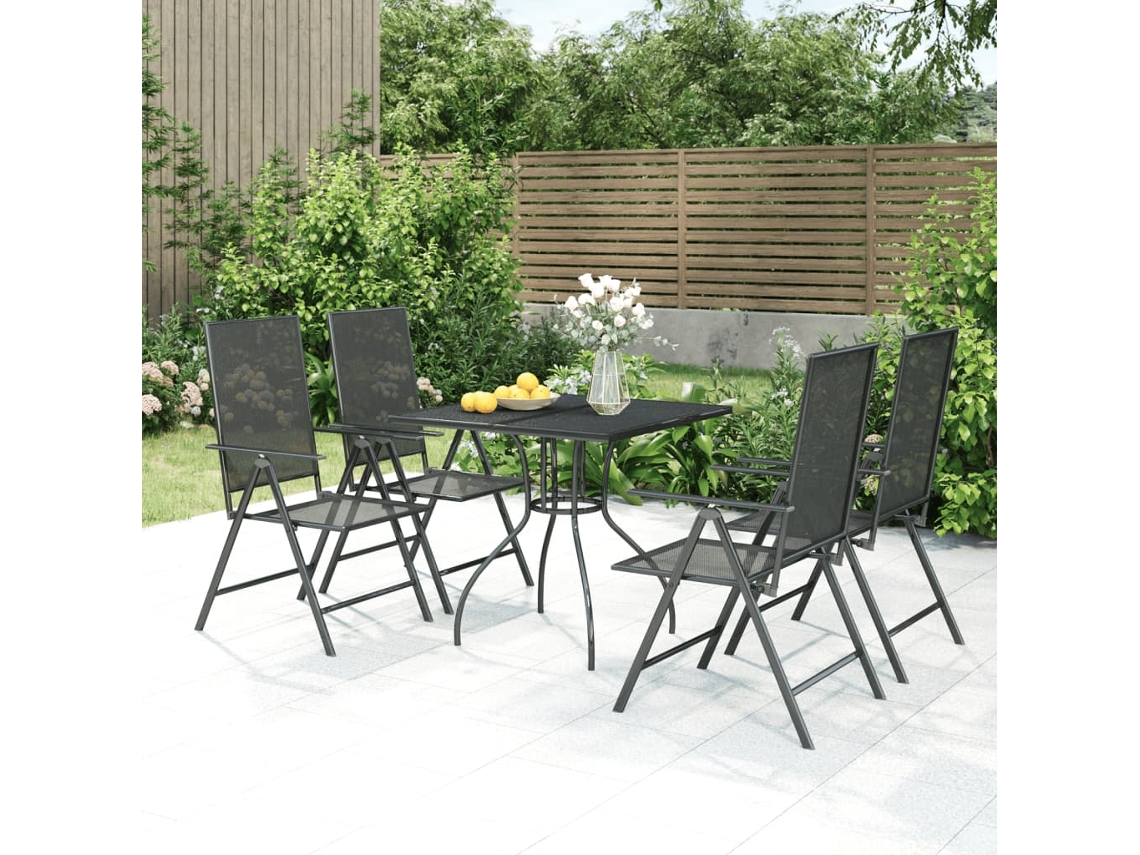 Conjunto de comedor de jardín de 2 piezas en acero antracita Dkd Home Decor