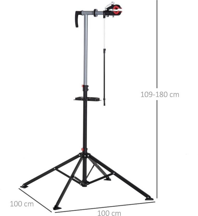 Soporte HOMCOM para Reparación de Bicicletas con Bandeja 100x100x190cm