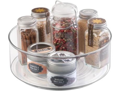 Organizador con 4 compartimentos: contenedores giratorios redondos de plástico para armarios, despensa, cocina, nevera, tocador.
