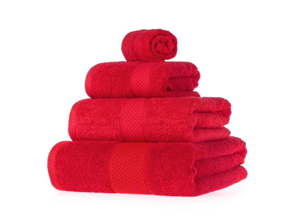 Homescapes Turkish Cotton Red Bath Towel Set