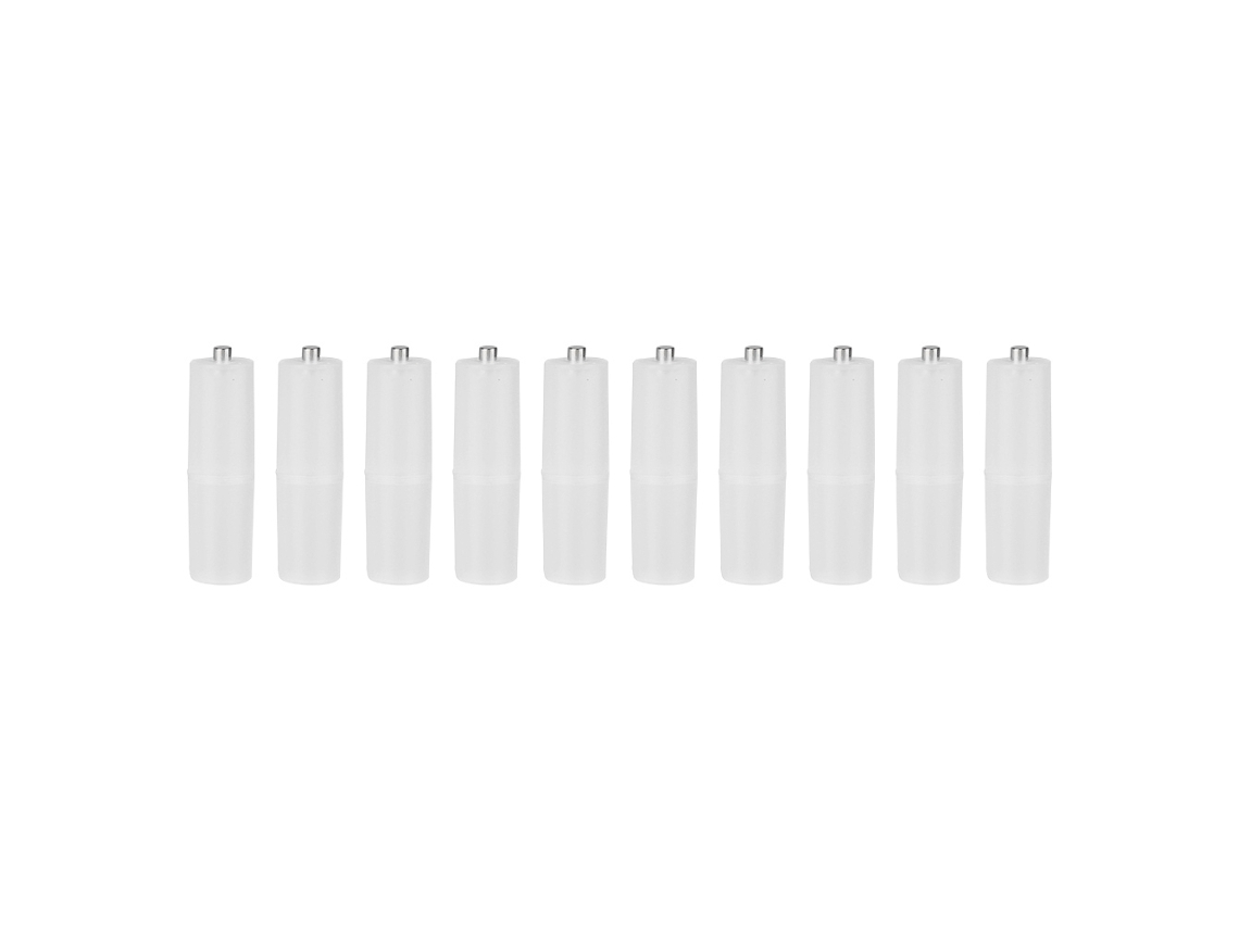 Adaptador Convertidor De Pilas Aaa A Aa (10 Unidades), Abs Transparente, Portátil Y Duradero.