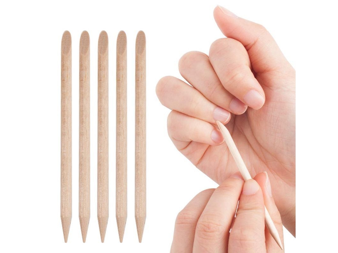 Palitos De Bambú Para Uñas De 11,4 Cm - 50 Palitos Para Cutículas Para Manicura Y Pedicura - Fáciles De Usar
