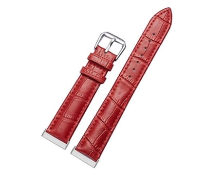 Correa De Reloj Inteligente Para Fitbit Versa 3/Sense Universal Textura De Cocodrilo Correa De Reloj De Cuero Genuino Rojo VENISYMLIS