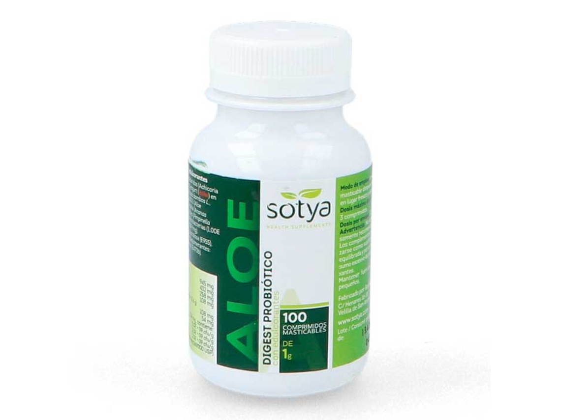 Complemento Alimentar SOTYA Aloe Digest Probiotico Masticable (100 Comprimidos)