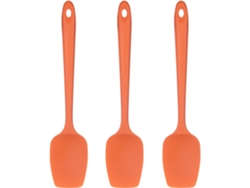Juego De 3 Espátulas De Silicona Con Forma De Cuchara (naranja)