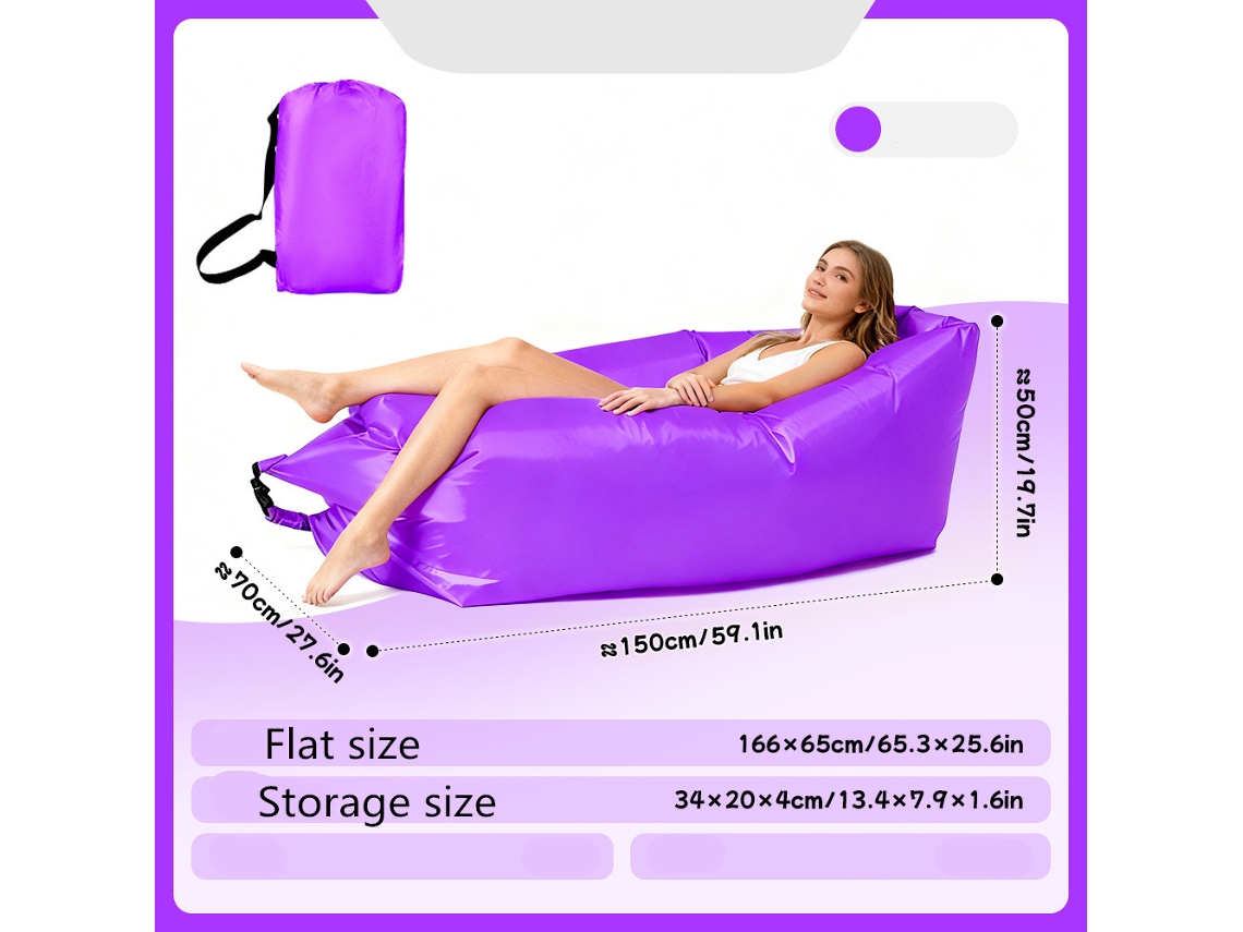 Sofá inflable portátil para exteriores Digitallab (morado)