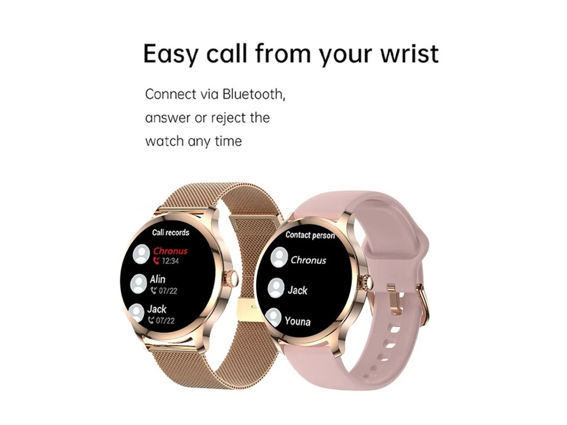Reloj inteligente Lw92 para mujer, oro rosa, Bestvite
