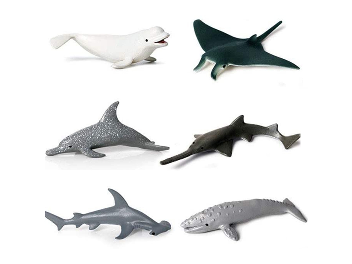 Ats-6pcs/set Juguete De Animales Marinos Simulación Juguete De Baño Figuras Marinas Para Niños Regalo