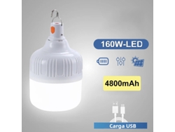 Lanterna de Acampamento Led Recarregável com USB MDUG (160 W)