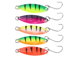 2026rebe-5pcs Cebo De Cuchara Metálico Colorido Para Trucha Walleye, Isca De Crankbait De Metal Con Anzuelo Simple Spinner Lure