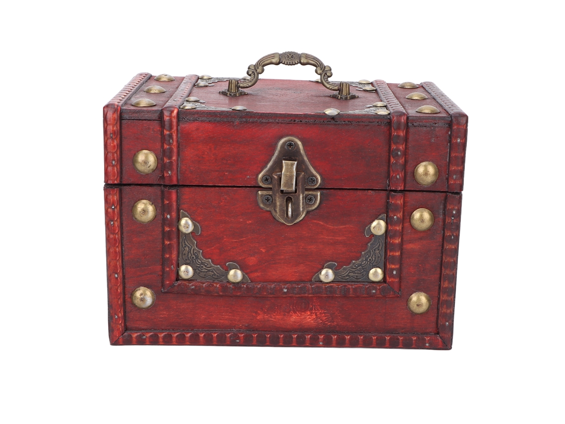Pequeña Caja Antigua De Madera Para Almacenar Joyas, Ideal De Regalo