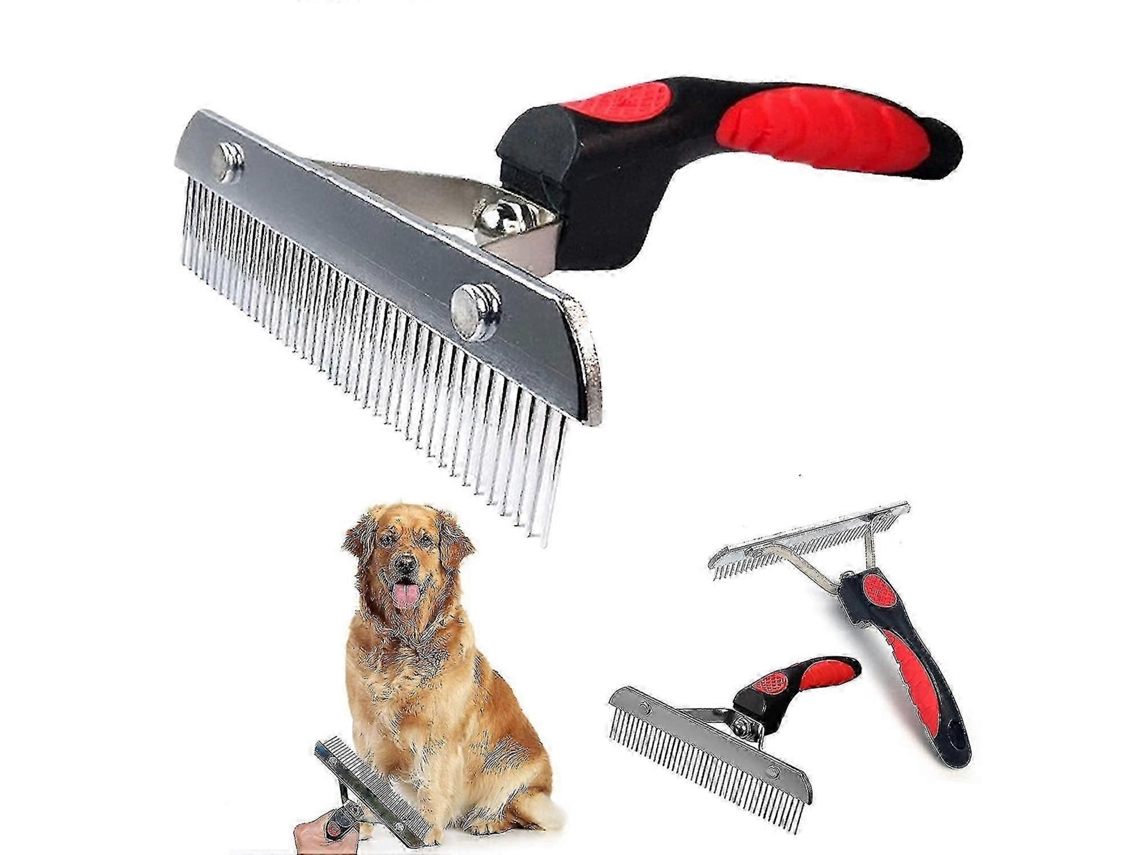 Cepillo para perros grandes - Peine rastrillo para pelo largo con mango antideslizante.