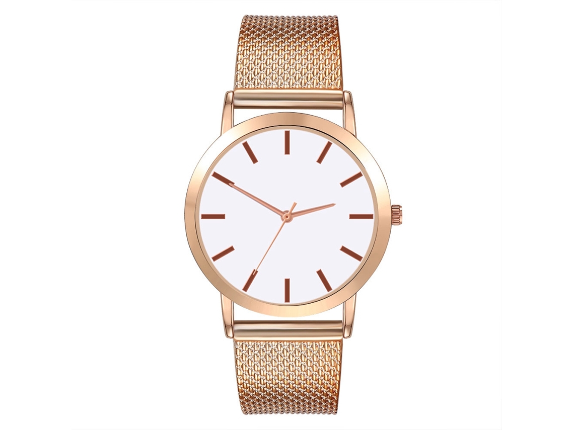 Reloj De Pareja Unisex De Cuarzo Con Dial Redondo En Oro Rosa Zhoulianfa
