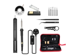 Kit De Soldador 13 En 1 Con Temperatura Ajustable, 60 W, Puntas De Soldadura Y Accesorios Con Bolsa De Almacenamiento.