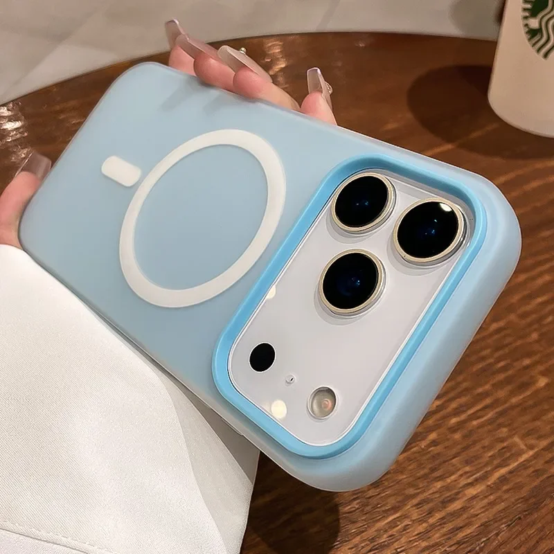 (iphone 14 Plus Azul) Funda Magnética 2 En 1 A Prueba De Golpes, Funda Protectora Con Marco Magnético Magsafe