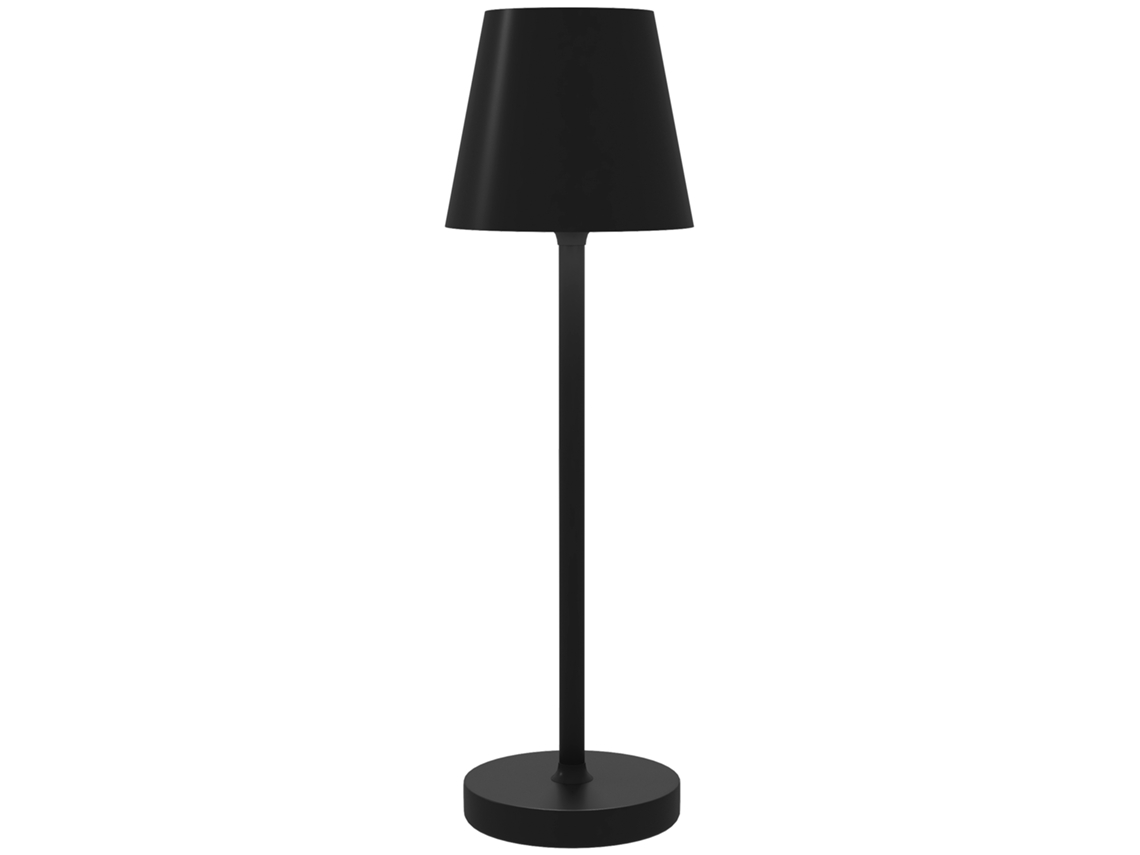Lámpara de mesa con luces LED, inalámbrica, recargable por USB, 3 colores, Ø11,2 x 36,5 cm, negra, ZENCORE SERVICES