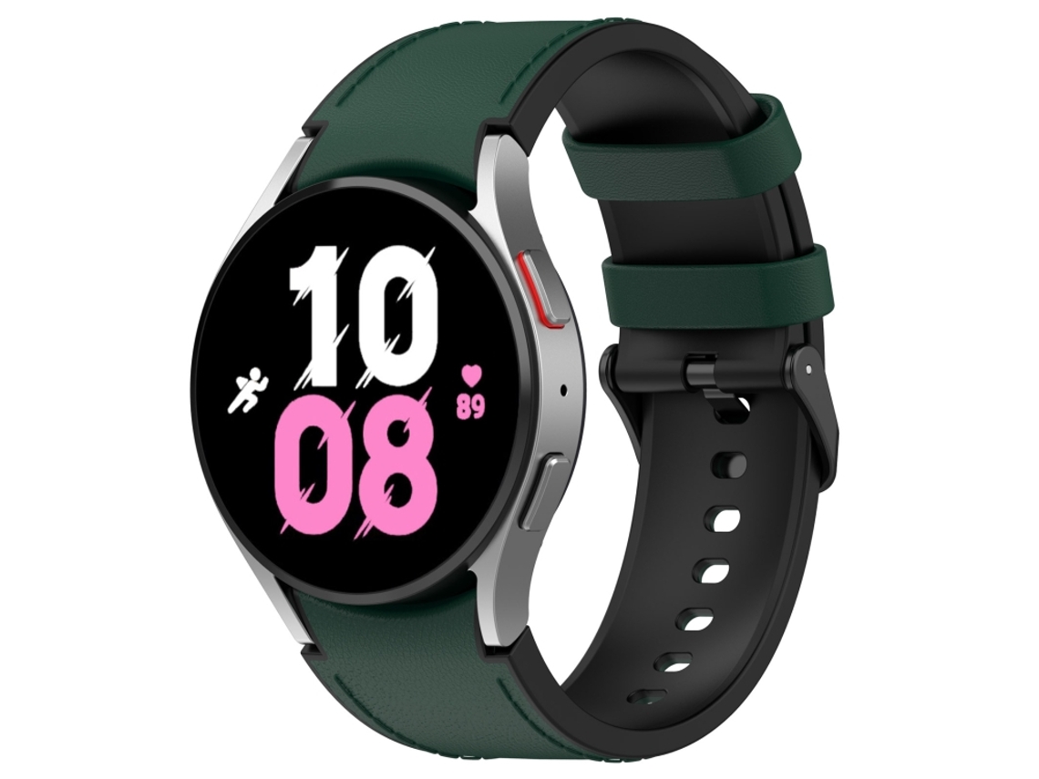 Correa de silicona y piel negra para Samsung Galaxy Watch 5 con hebilla (talla S) CSYY (40 x 44 mm)