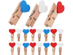 60 Pinzas Decorativas Fáciles Reutilizables Forma Corazón Madera Juego Pequeñas Decoración Hogar Fiestas Mini