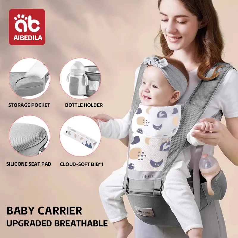 (babero Gris) Portabebés, Portabebés Ergonómico, Mochila Para Bebés De 0 A 36 Meses.