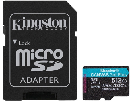 Tarjeta de Memoria MicroSDXC KINGSTON Canvas Go Plus (512 GB - 170 MB/s)