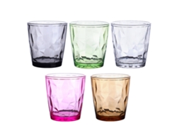 Juego de 5 Vasos de Agua, Vaso PC para Restaurante, Zumos, Bebidas, Marrón, Gris, Verde, Transparente, Rosa JEIIBRZUI