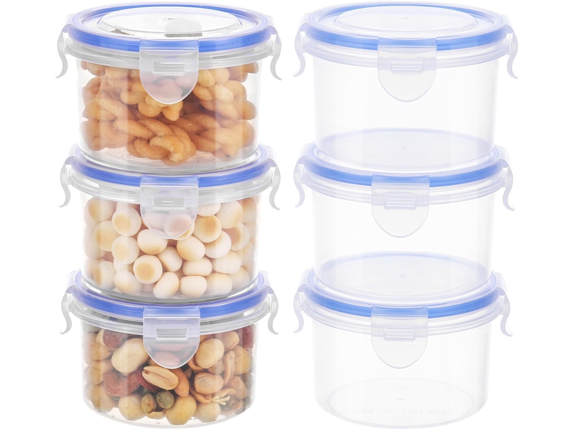 300ml Recipientes Plástico Anti-fugas Con Tapa, Apilables, Para Comida