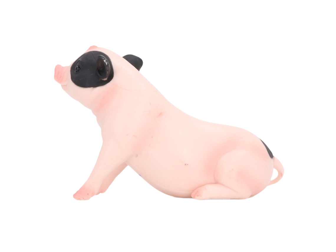 20du26 Figura realista de cerdo en pose, juguete educativo de PVC con forma de animal de granja para niños