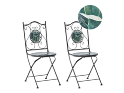 Silla de jardín BELIANI Cozzana de Hierro Negro 40x45x90