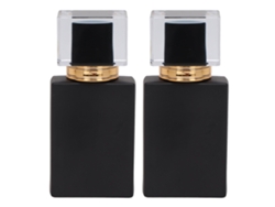 2pcs Botella De Perfume De Vidrio 30ml Con Atomizador Portátil Y Reutilizable