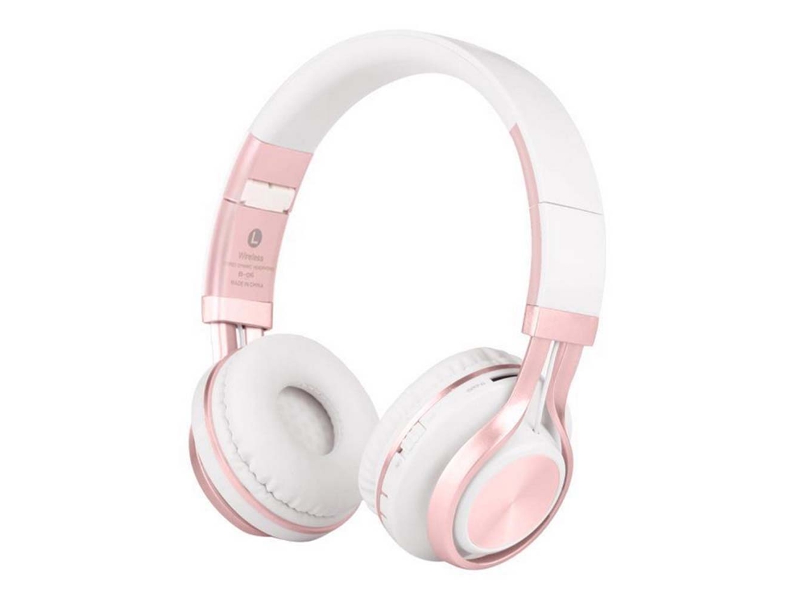 Auriculares Bluetooth JEIIBRZUI Lx-B06 - Auriculares inalámbricos plegables montados en cabeza con estéreo inalámbrico Powder White