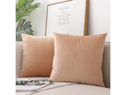 Rebe-funda De Almohada Cuadrada De Terciopelo Suave Y Lujosa De Color Sólido 16x16 Pulgadas/40x40 Cm Polvo Champán