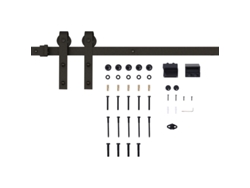 Kit De Riel Para Puerta Corredera, 100 Kg, Metal Negro, 2 M