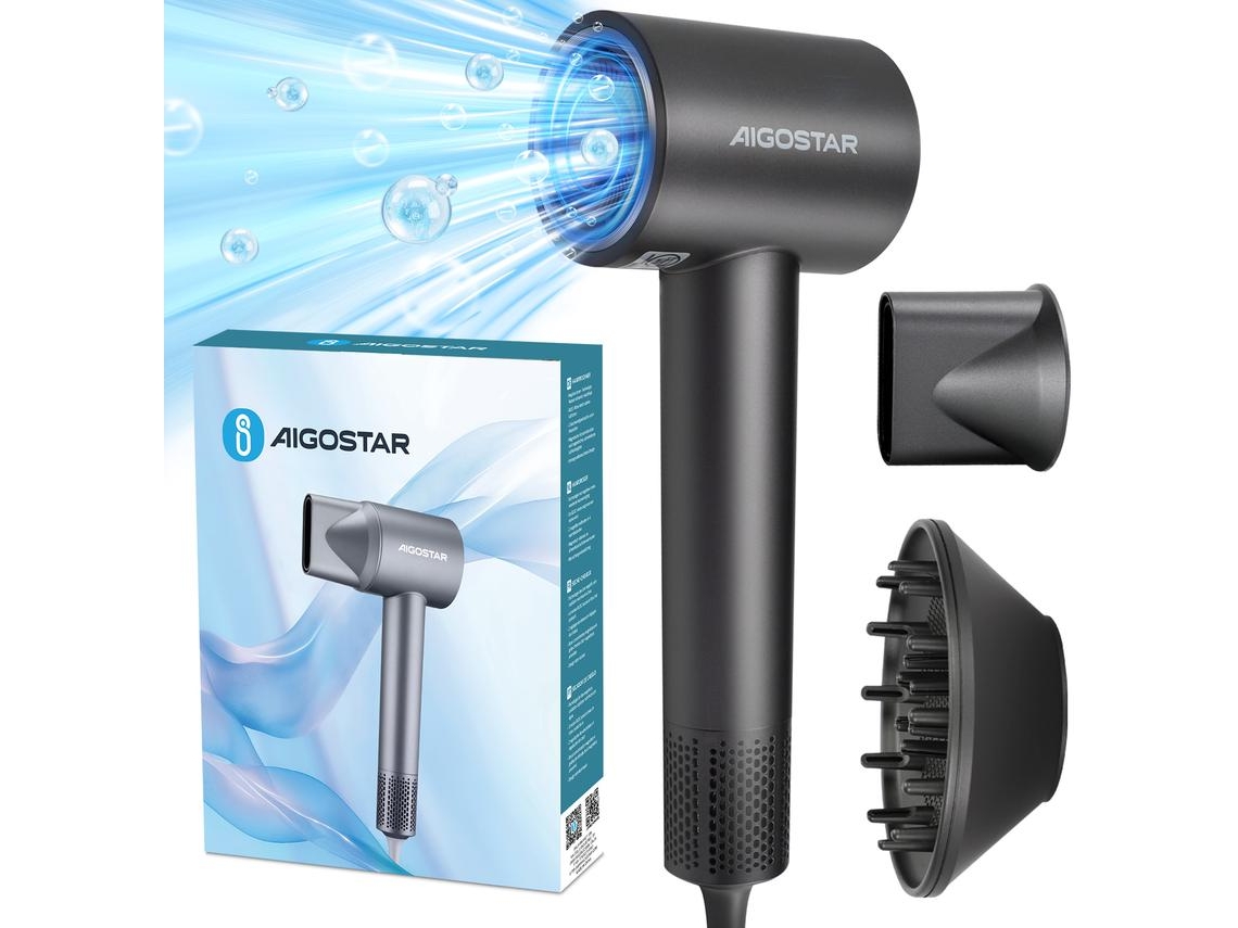 Secador de Pelo de alta velocidad de secado rápido ión negativo AIGOSTAR Nora (1600W)