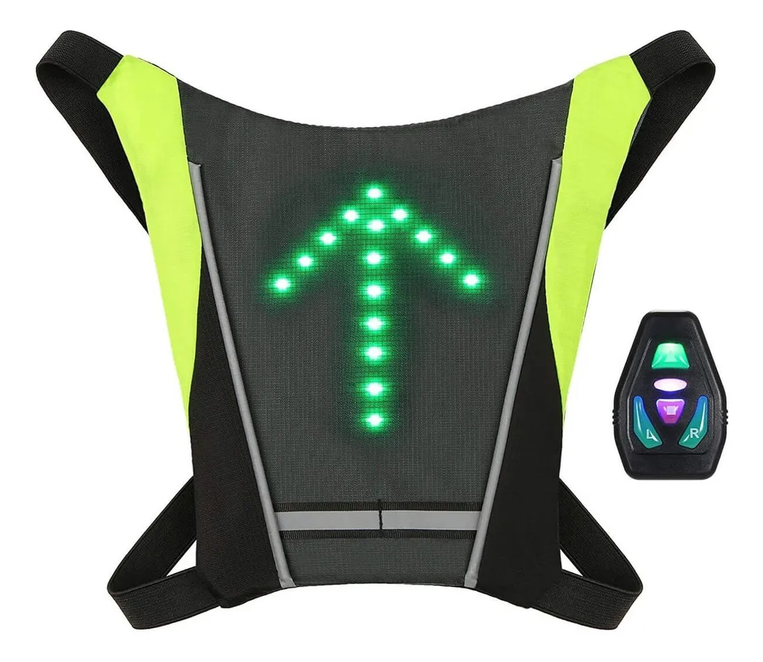 Nuevo chaleco de señalización LED para ciclismo y ciclistas.