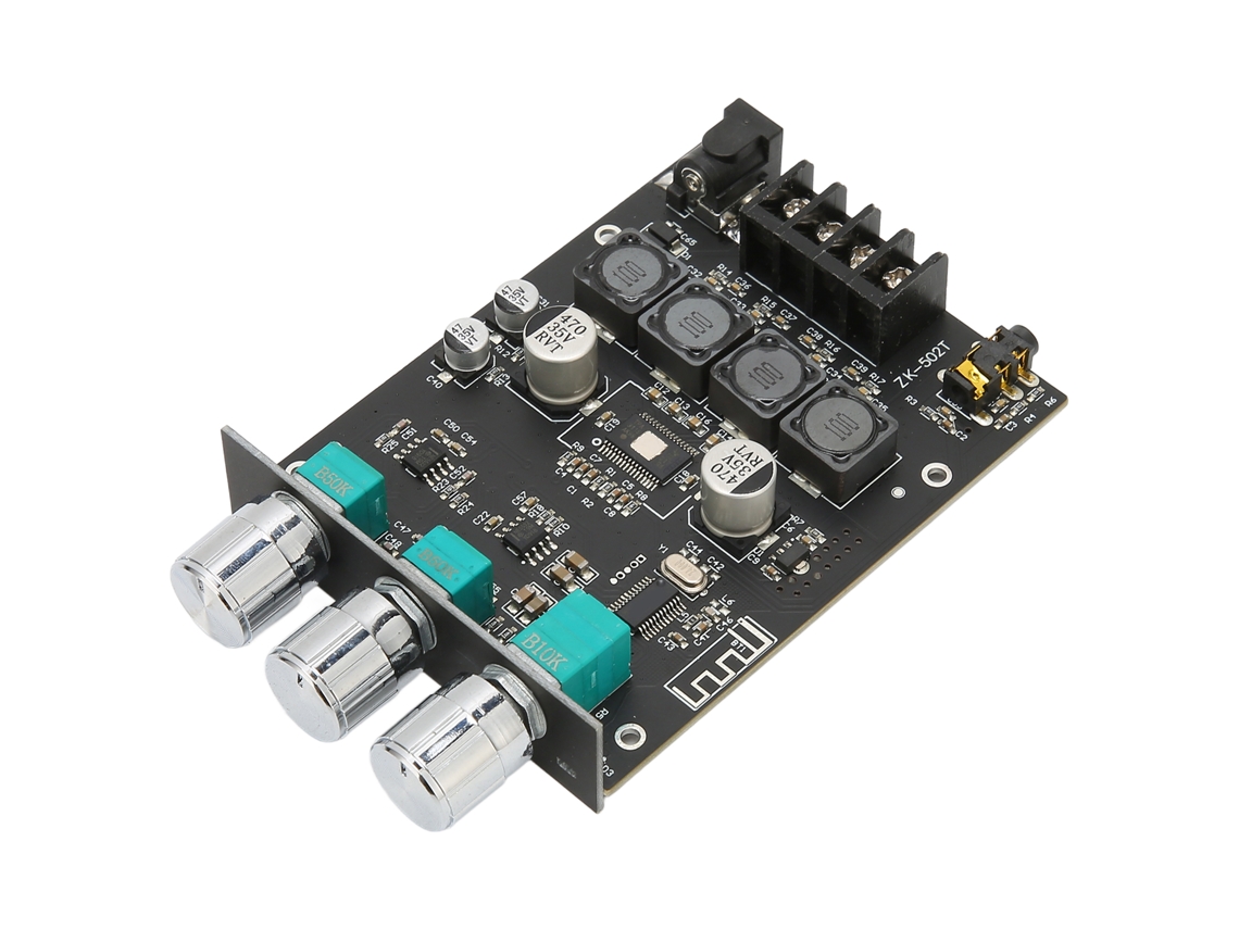 Módulo amplificador Bluetooth de 2 canales, entrada auxiliar digital de alta potencia con control de graves y agudos.