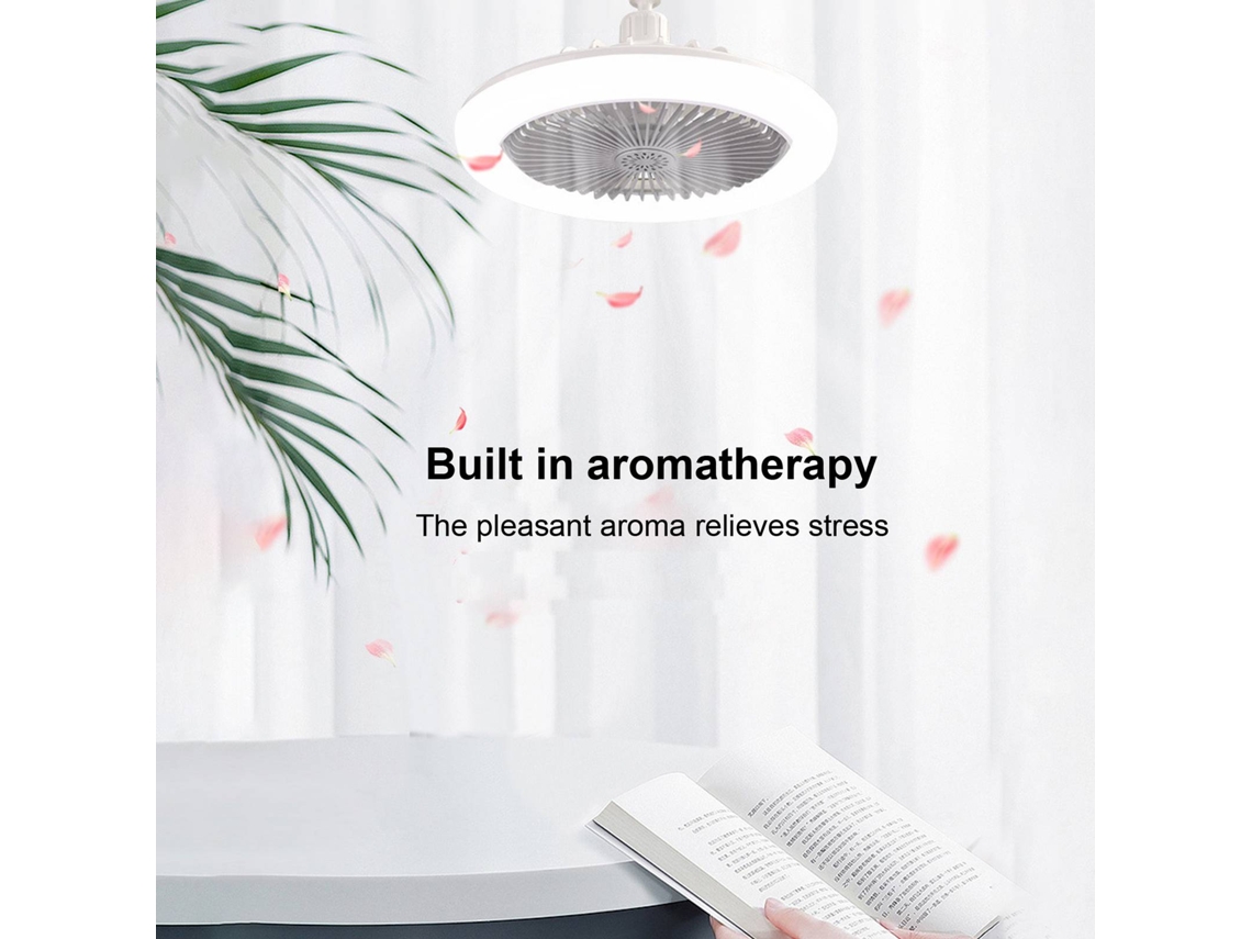 Rebe-ventilador Con Luz Moderno Aromaterapia Regulable Control Remoto Para Dormitorio Sala Con Temporizador