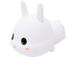 Lámpara de mesita de noche USB recargable, conejo de silicona blanca, luz nocturna suave con función táctil para niños SFUSHOS