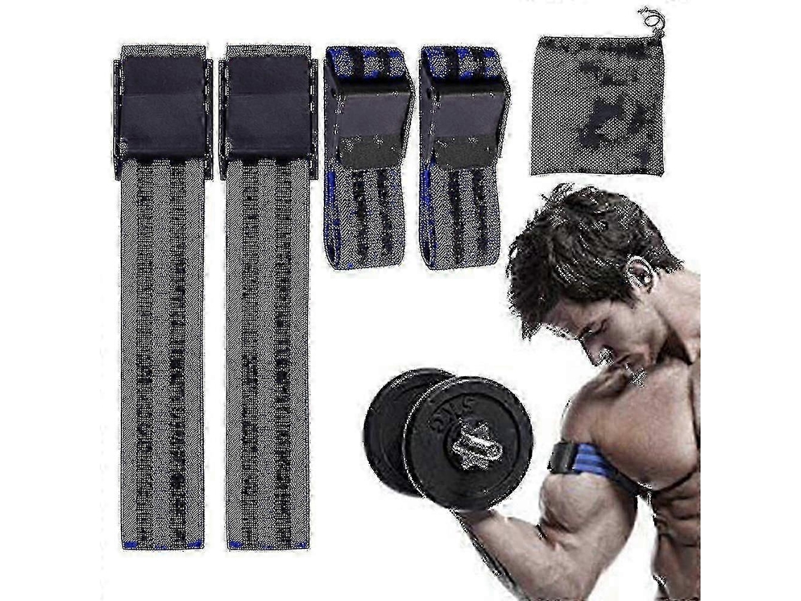 Bandas de entrenamiento de oclusión y restricción del flujo sanguíneo BFR para piernas, brazos y glúteos (paquete de 4), color azul Rosewell
