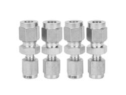 4 Peças Adaptador De Tubo De Aço Inoxidável Com Compressão De Dupla Ferrula Reta (φ1/8 Φ1/4)