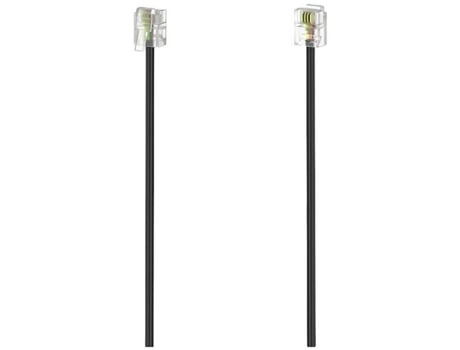 Cable de Telefone Analógico Conexão HAMA [1X Rj11 Macho 6P4C 1X Rj11 Macho 6P4C] 15 M A Negro