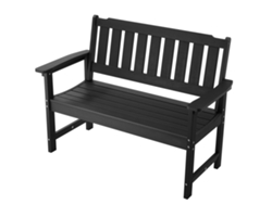 Banco de jardín de plástico Succebuy, 1283 x 620 x 930 mm, negro