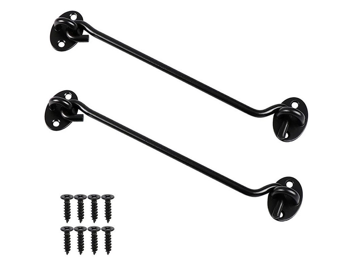 Paquete De 2 Pestillos De Gancho Y Argolla De Acero Inoxidable De 10 Pulgadas Para Cobertizos Y Puertas Exteriores, Con Tornillos De Fijación.