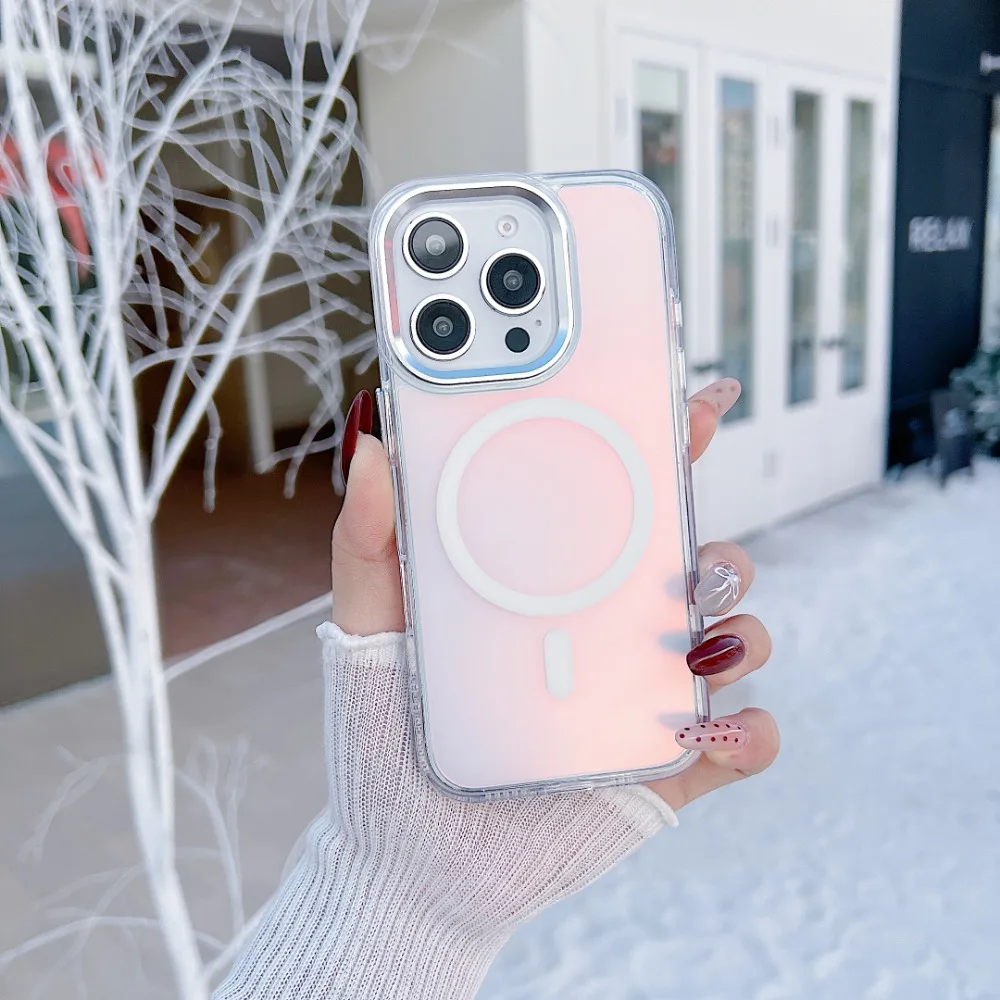 (iphone 15 Plus, Blanco) Funda Magnética Magsafe Para Iphone, Compatible Con Carga Inalámbrica.